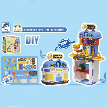 DIY 2 IN 1 PLAY HOUSE SIMULATION TOOL SET